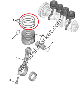 Peugeot 3008 (2018-2023) 1.5 BlueHdi Piston Segmanı Takımı (Orijinal)
