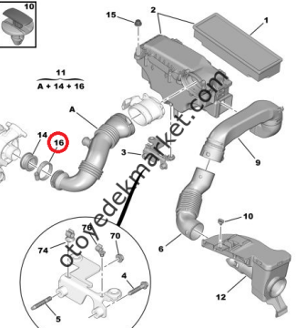PEUGEOT PARTNER 1,6 HDİ TURBO HORTUM CONTASI KELEPÇESİ (ORİJİNAL)