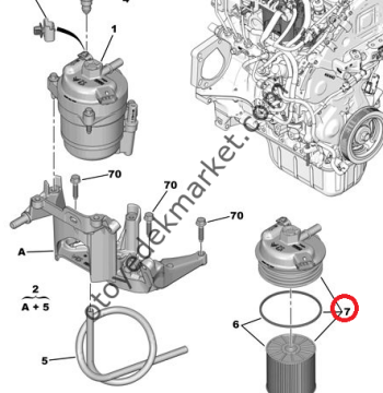 Citroen C4 (2015-2019) 1,6 DİZEL MAZOT FİLTRE KAPAĞI (ORİJİNAL)