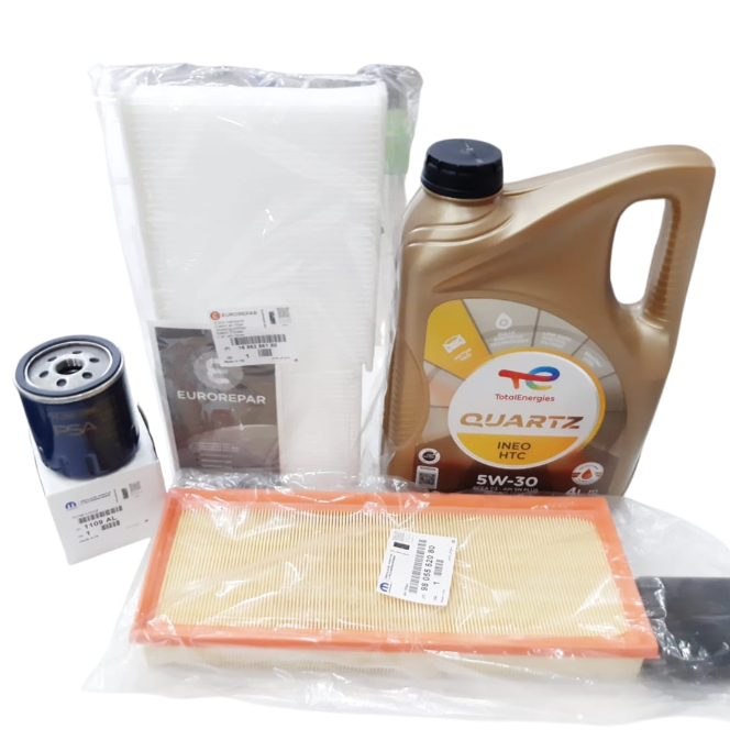 Citroen C3 (2017-2024) 1.2 Benzinli Filtre Bakım Seti + 5W30 Htc Yağ (Orijinal)