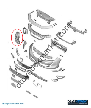 Peugeot 508 (2019-2023) Ön Tampon Izgara Hava Kanalı (Orijinal)