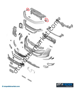 Peugeot 508 (2019-2023) Ön Tampon Bağlantı Braketi (Orijinal)