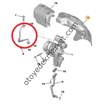 Citroen C5 Aircross (2020-2021) 1.2 Benzinli Turbo Yağ Borusu (Orijinal)