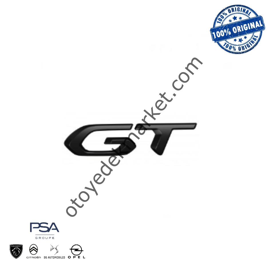 Peugeot 3008 (2021-2024) Arka ''GT'' Yazısı, Siyah (Orijinal)