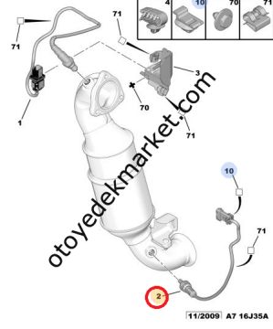 Peugeot 308 (2012-2018) 1.6 Benzinli Alt Oksijen Sensörü (Orijinal)