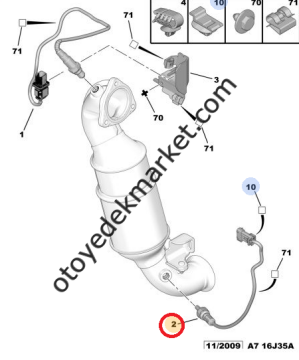 Citroen C4 (2006-2015) 1.4 16v Benzinli Alt Oksijen Sensörü (İthal)