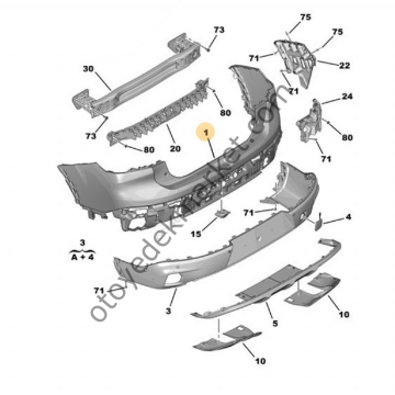 Citroen C4 X (2021-2024) Arka Tampon (Orijinal)