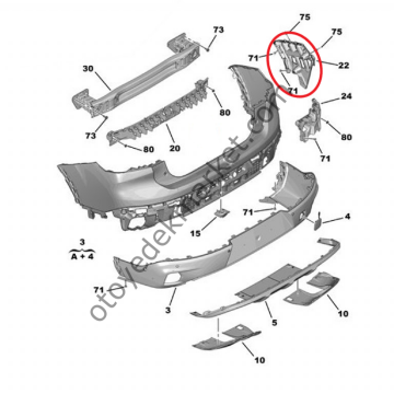 Citroen C4 X (2021-2024) Arka Tampon Sol Yan Bağlantı Ayağı (Orijinal)