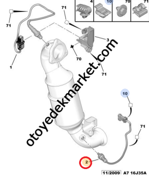 Peugeot 208 (2012-2014) 1.6 Benzinli Alt Oksijen Sensörü (İthal)
