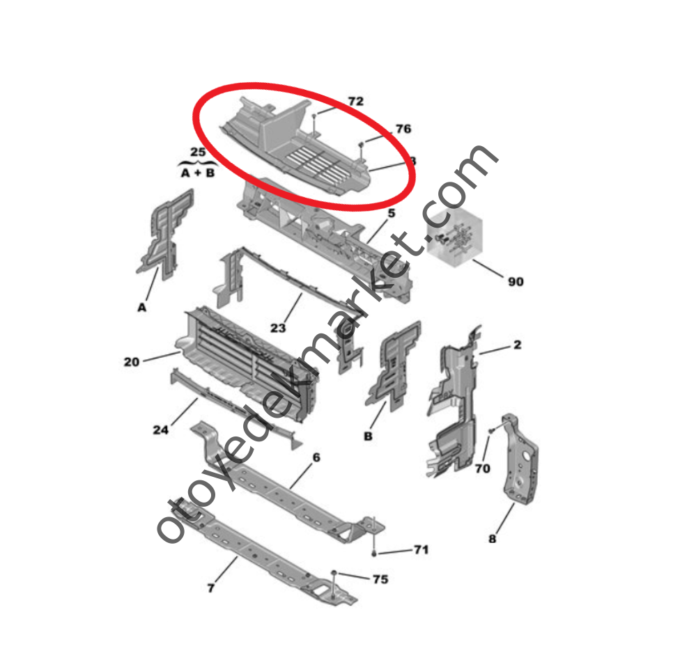 Peugeot 3008 (2016-2023) Ön Panel Sağ Üst Bakaliti (Orijinal)