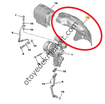 Peugeot 308 (2014-2021) 1.2 Benzinli Turbo Isı Kalkan Sacı (Orijinal)