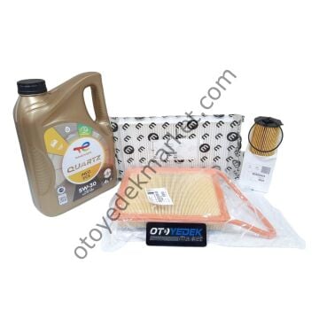 Citroen C4 (2011-2015) 1.6 Euro 5 (Mazot Filtresiz) Filtre Seti (Orijinal) Ve 5w30 Motor Yağ