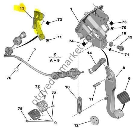 Peugeot 206 (1998-2009) Debriyaj Tel Durdurucu Demiri (Orijinal)