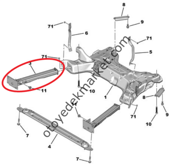 Peugeot 3008 (2009-2015) Ön Travers Demiri (Sağ) (İthal)