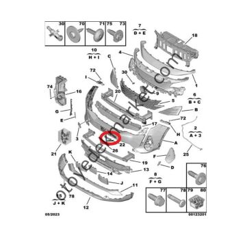 Peugeot 3008 (2020-2023) Ön Kamera Temizleme Su Hortumu (Orijinal)