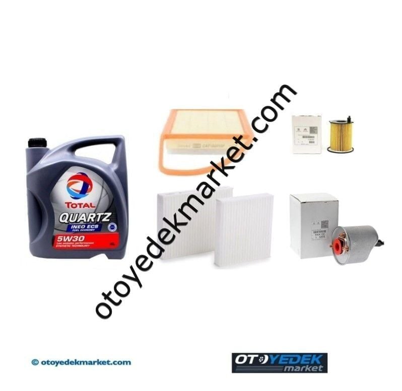 Peugeot 207 (2012) 1.4 Hdi Euro 5 Filtre Bakım Seti +5w30 Yağ (Orijinal)