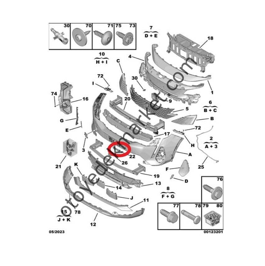 Peugeot 3008 (2020-2023) Ön Kamera Giydirmesi (Orijinal)