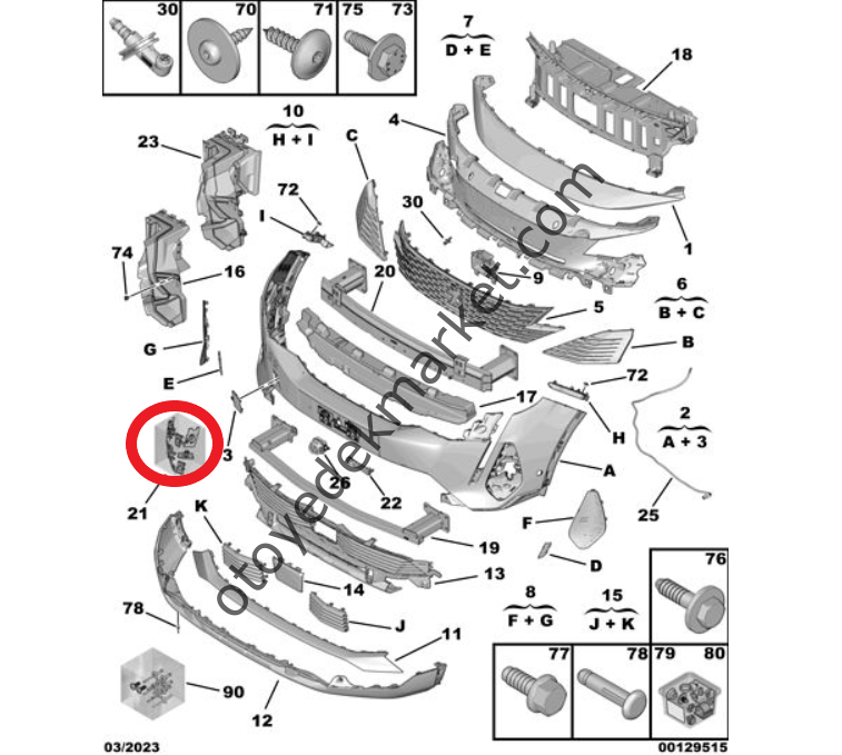 Peugeot 3008 (2020-2023) Ön Kamera Mesnet Takımı (Orijinal)