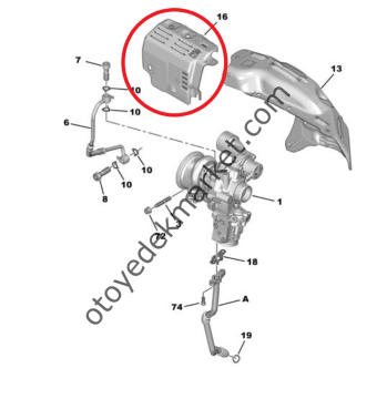 Citroen C5 Aircross (2020-2021) 1.2 Benzinli Turbo Ön Isı Kalkan Sacı (Orijinal)