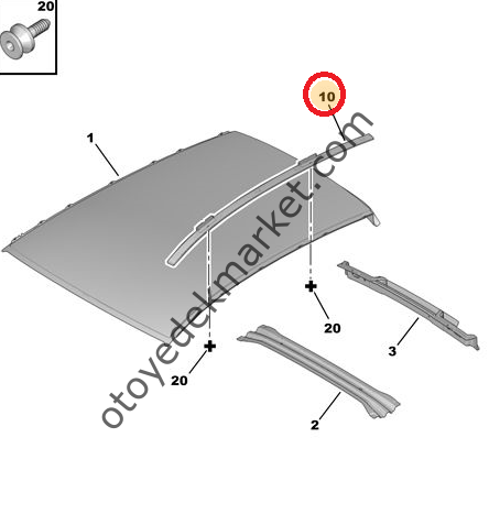PEUGEOT 207 TAVAN ÇITASI SOL (ORJİNAL)