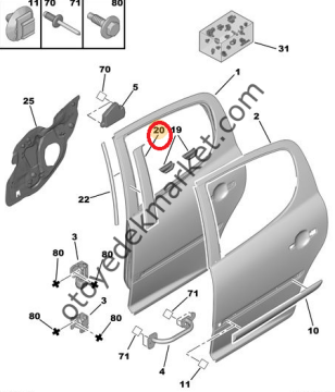 PEUGEOT 207 SOL ARKA KAPI SÜS BANDI (ORJİNAL)
