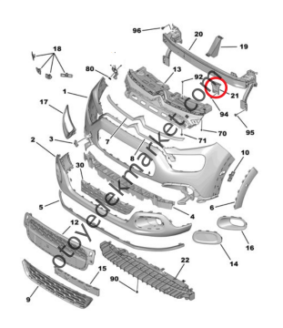 Citroen C3 (2017-2024) Ön Tampon Demiri Sol Bağlantı Ayağı (Orijinal)