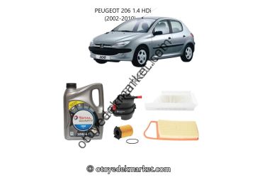 Peugeot 206 (2002-2009) 1.4 Hdi Periyodik Bakım Seti ve Motor Yağı