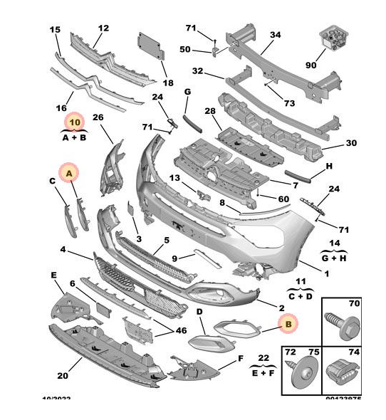 Citroen C4 (2021-2023) Sis Far Çıtası Takımı (Orijinal)