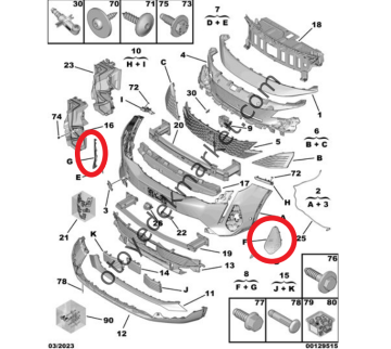 Peugeot 3008 (2021-2024) Ön Tampon Alt Kapakları (Orijinal)