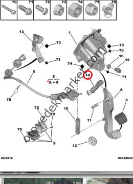 PEUGEOT 206  DEBRİYAJ PEDAL FİBERİ (ORJİNAL)
