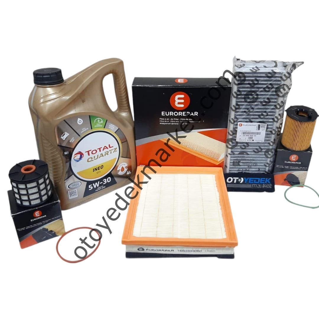 Peugeot 3008 (2015) 1.6 Hdi Euro6 Filtre Bakım Seti + 5w30 Yağ (Orijinal Eureopar)