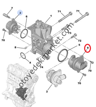 Citroen Saxo (1996-2001) 1.4-1.6 Su Kollektörü (Orijinal)