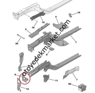Citroen C4 X (2021-2024) Ön Sol Şasi Kolu Ucu Bağlantı Sacı (Orijinal)
