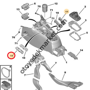Peugeot 301 (2012-2024) Cam Kumanda Düğme Çerçevesi Sağ Çift Düğmeli (Orijinal)
