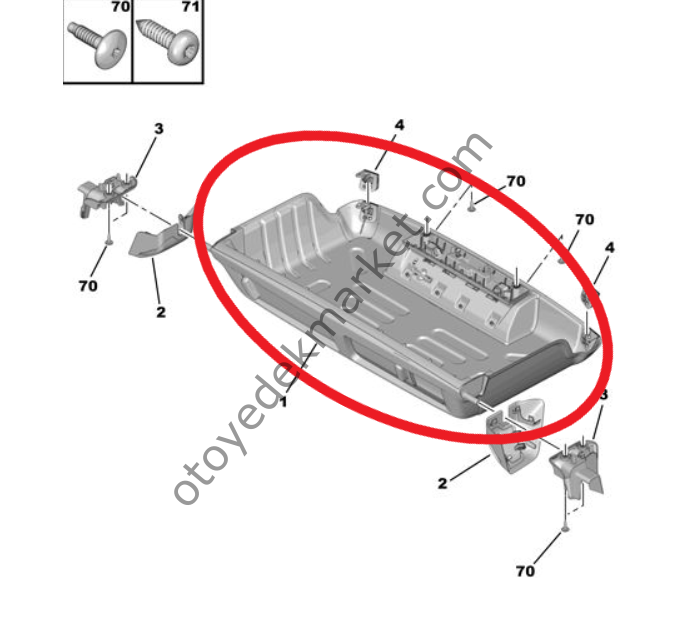 Peugeot Rifter (2019-2024) Tavan Eşya Kutusu (Orijinal)