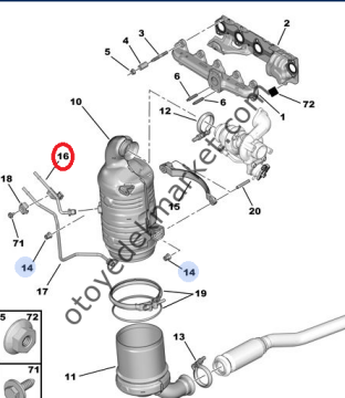 PEUGEOT 206+ 1,4 HDI PARTİKÜL FİLTRE BASINÇ BORUSU