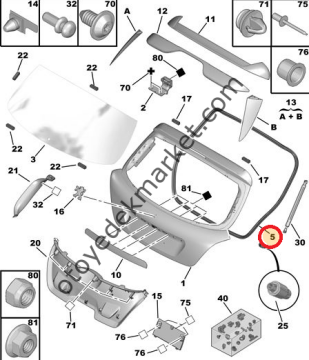 PEUGEOT 207 BAGAJ KAPAK FİTİLİ (ORJİNAL)