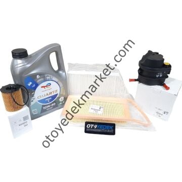 Peugeot 206 (2003-2011) 1.4 Hdi Filtre Seti + 10W40 Yağ (Orijinal)