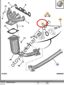 PEUGEOT 206 (1999-2012) 1,4 BENZİNLİ EGZOZ BAĞLANTI TAKIMI (ORİJİNAL)