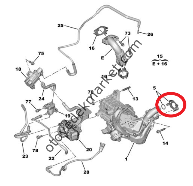 Citroen Jumper (2020-2023) 2.2 Hdi Egr Egzoz Gazı Temizleme Modülü Conta Seti (Orijinal)