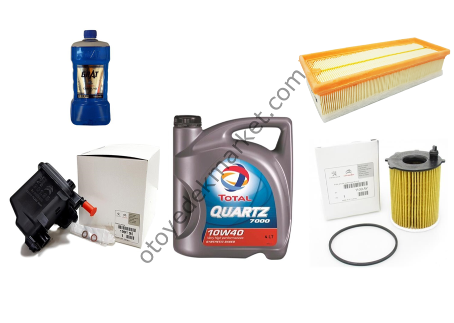 PEUGEOT 407 (2004-2012) 1.6 HDI FİLTRE SETİ POLEN FİLTRESİZ + 10W40 YAĞ (ORJİNAL)