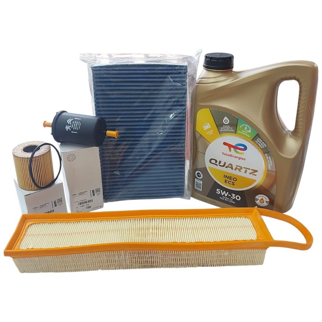 PEUGEOT 308 (2008-2014) 1,6 BENZİNLİ FİLTRE SETİ +5W30 YAĞ (ORİJİNAL)