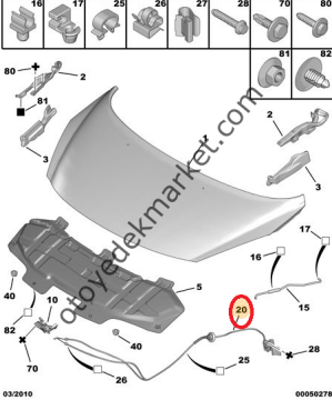 PEUGEOT 207 MOTOR KAPUT AÇMA TELİ