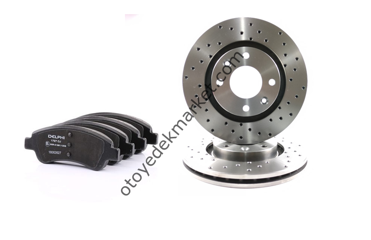 Peugeot 207 (2006-2012) 1.6 Delikli Spor Ön Fren Disk Ve Balata Takımı (İthal-Delphi)