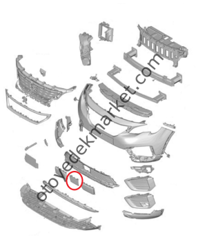 Peugeot 3008 (2016-2020) Ön Tampon Radar Kapağı (Orijinal)