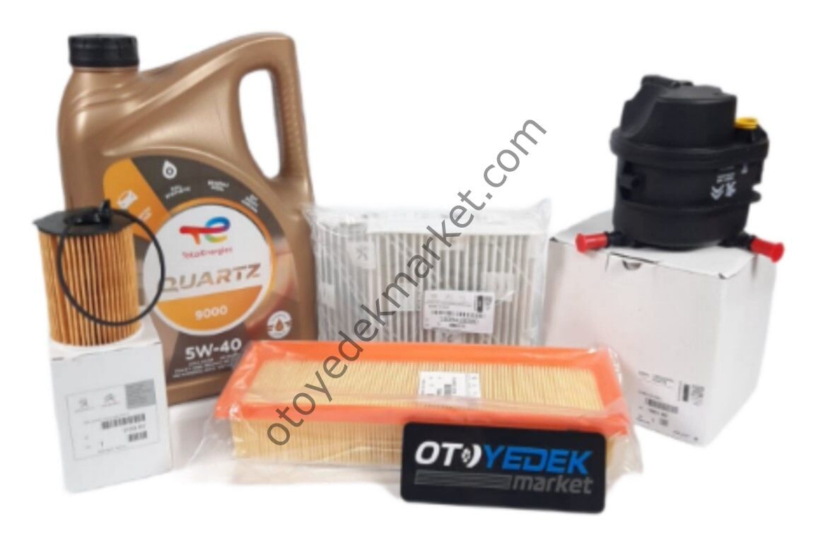 PEUGEOT 207 (2006-2012) 1.6 HDİ FİLTRE SETİ +5W40 YAĞ (ORİJİNAL)