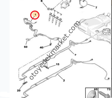 PEUGEOT 308 1,6 HDI (2014-2018) YAKIT HORTUMU (ORJİNAL)
