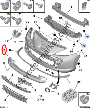 Peugeot 207 (2006-2009) Sisli Ön Tampon Kuşağı (İthal)