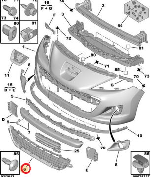 PEUGEOT 207 (2009-2011) ÖN TAMPON ORTA IZGARA SİYAH (PHİRA)