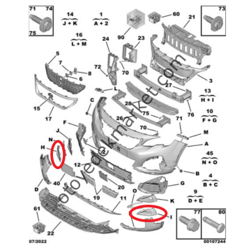 Peugeot 3008 (2016-2020) Ön Tampon Sis Far Kapakları (Orijinal)